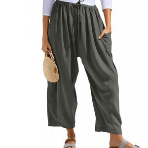 Womens Wide Leg Drawstring Harem Pants - XXL